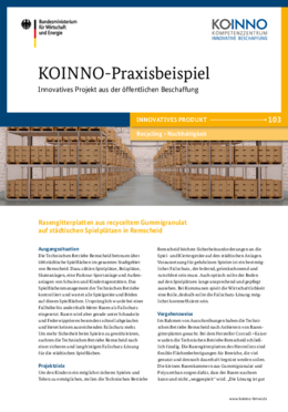 KOINNO-Praxisbeispiel: Rasengitterplatten aus recyceltem Gummigranulat auf städtischen Spielplätzen in Remscheid KOINNO-Praxisbeispiel: Rasengitterplatten aus recyceltem Gummigranulat auf städtischen Spielplätzen in Remscheid