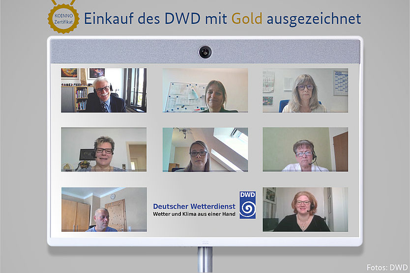 Team des DWD bei der Erreichung des Gold-Zertifikats von KOINNO