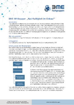 Nachhaltigkeit im Einkauf Nachhaltigkeit im Einkauf