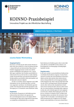 Praxisbeispiel, E-Government, eAkte, innovativer Prozess, eJustice Praxisbeispiel, E-Government, eAkte, innovativer Prozess, eJustice