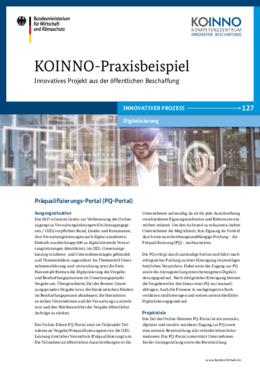 KOINNO-Praxisbeispiel: Präqualifizierungs-Portal (PQ-Portal) KOINNO-Praxisbeispiel: Präqualifizierungs-Portal (PQ-Portal)