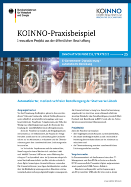 KOINNO Praxisbeispiel Automatisierter Bestellvorgang Stadtwerke Lübeck KOINNO Praxisbeispiel Automatisierter Bestellvorgang Stadtwerke Lübeck