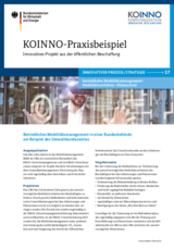 KOINNO-Praxisbeispiel: Betriebliches Mobilitätsmanagement in einer Bundesbehörde am Beispiel des Umweltbundesamtes