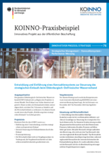 KOINNO-Praxisbeispiel: Entwicklung und Einführung eines Kennzahlensystems zur Steuerung des strategischen Einkaufs beim Oldenburgisch-Ostfriesischer Wasserverband (OOWV)