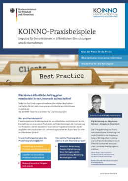 Factsheet KOINNO-Praxisbeispiele Factsheet KOINNO-Praxisbeispiele