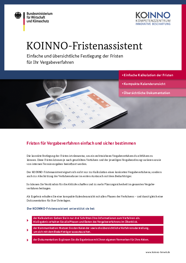 KOINNO Fristenassistent Factsheet