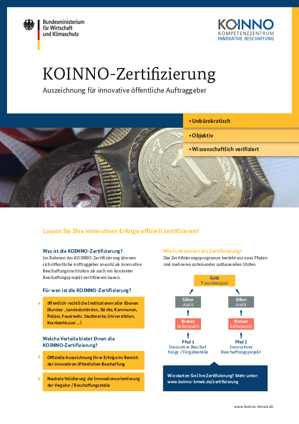 KOINNO Zertifizierung für öffentliche Beschaffungsstellen
