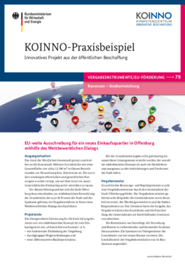 KOINNO-Praxisbeispiel: EU-weite Ausschreibung für ein neues Einkaufsquartier in Offenburg mithilfe des Wettbewerblichen Dialogs