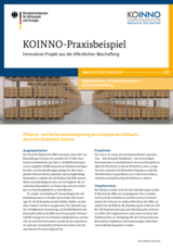 Praxisbeispiel Effizienz- und Performancesteigerung des strategischen Einkaufs durch ein Dashboard-System